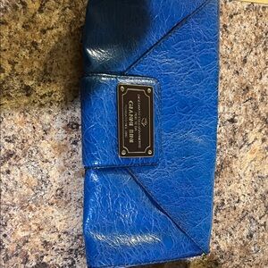 Gianni Bini Navy Clutch with Gold Details